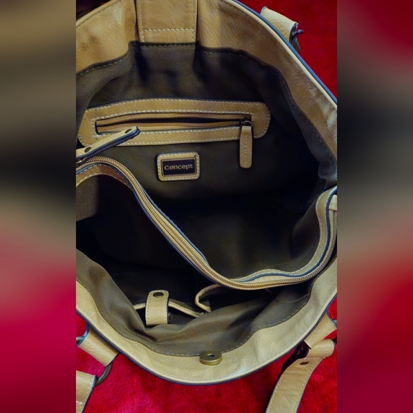 Born Concept Light Tan Faux Leather Tote Bag - Picture 4 of 12